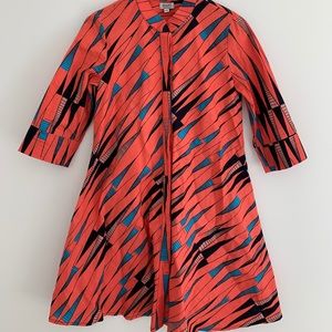 Cotton African print button down dress.